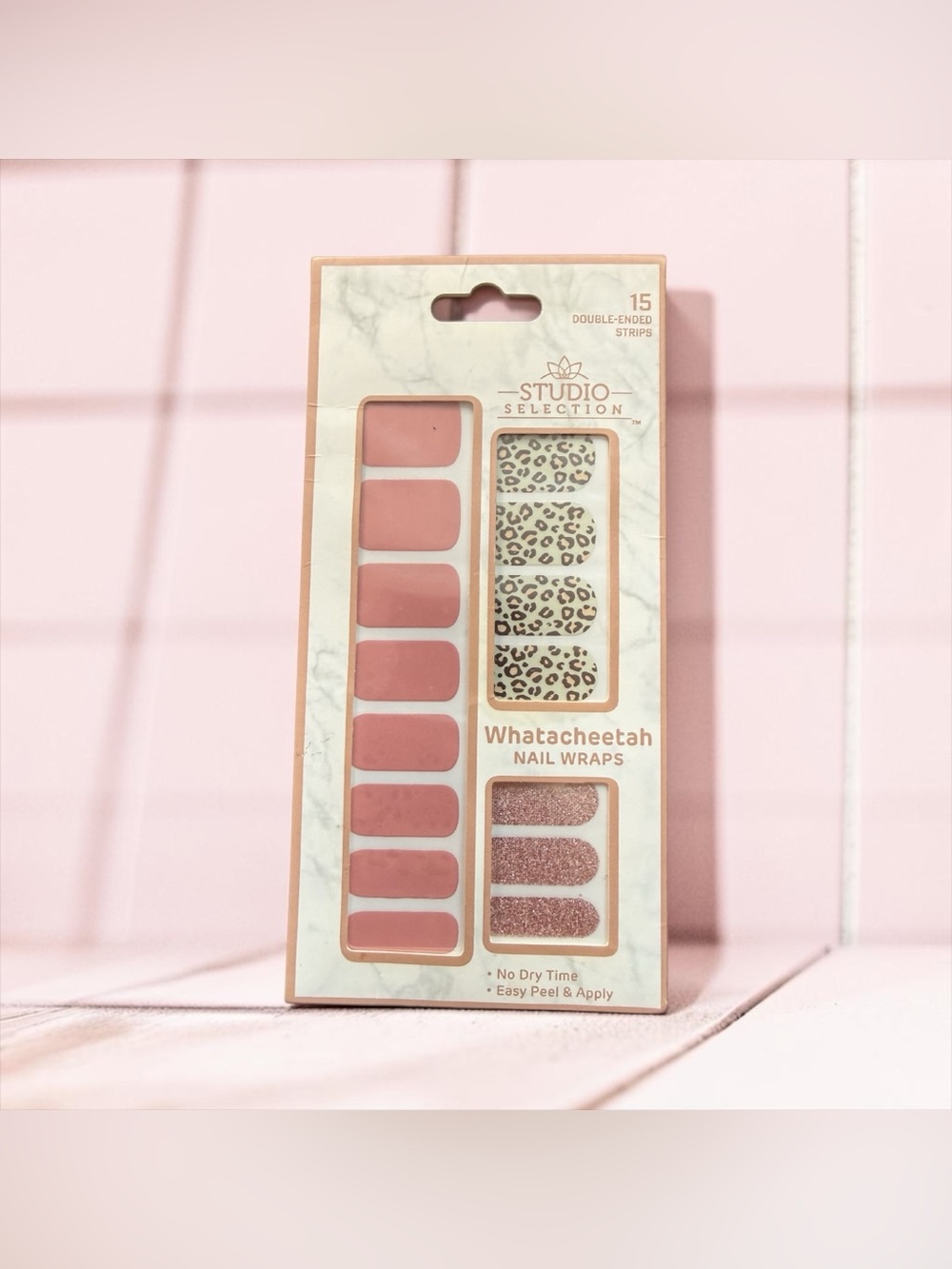 🏷️‼️5/$25🏷️‼️💕Whatacheetah💕Press-On Nail Wraps in Dusty Rose & Leopard/NIP